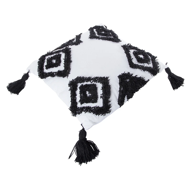 tufted throw pillow 16in x