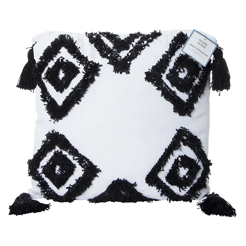 tufted throw pillow 16in x