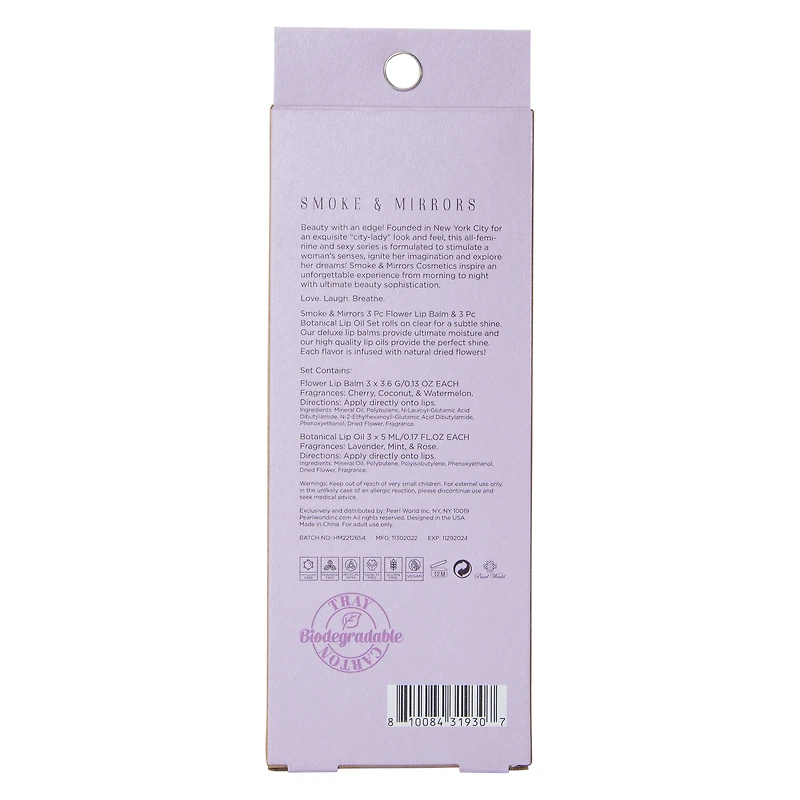 smoke & mirrors lip bouquet oil & balm set 6-count