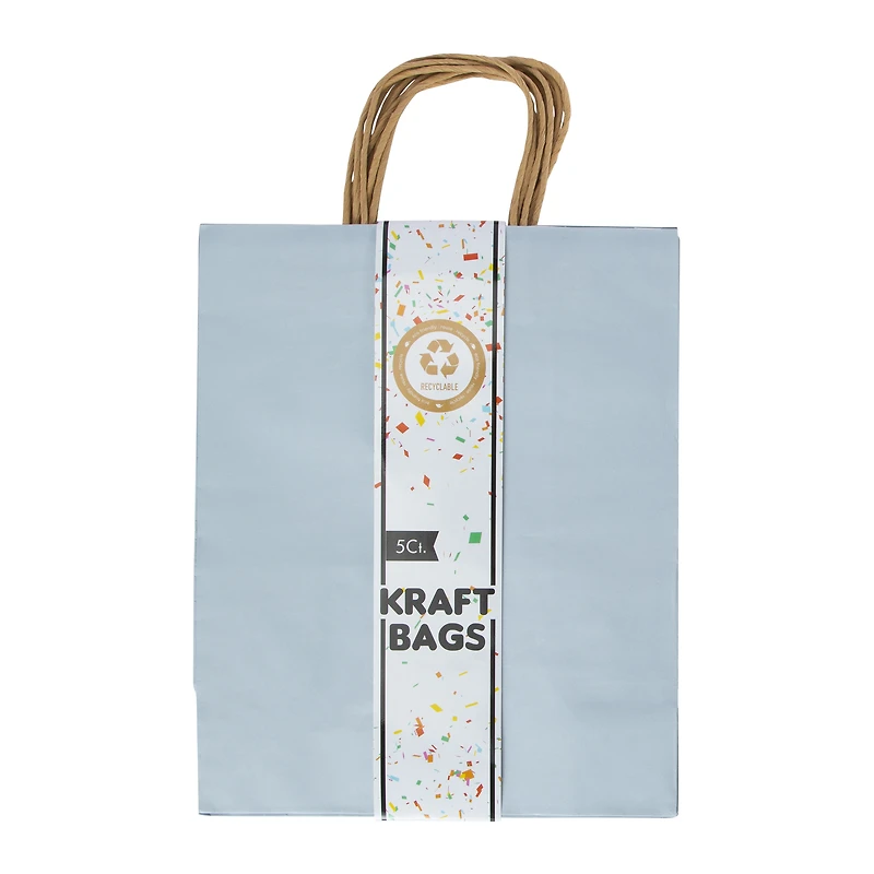5-count large kraft gift bags 13in x 10in