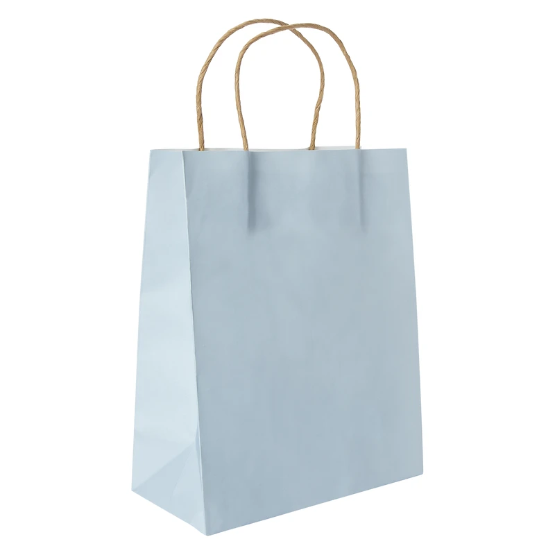 8-count blue kraft gift bags 10in x 7.95in