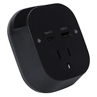 15W USB-C & USB Wall Charger With Outlet