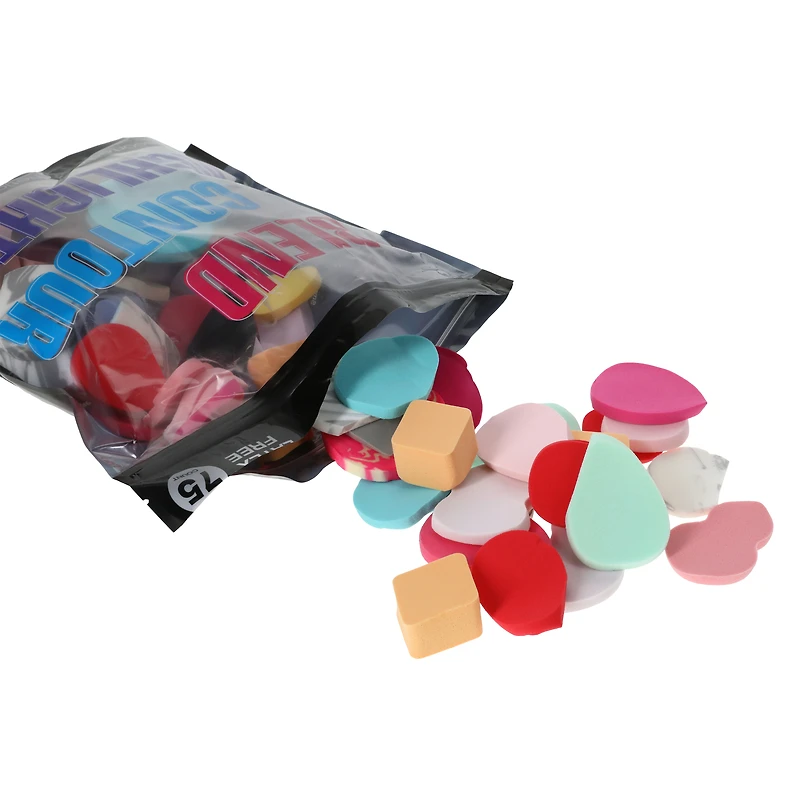 75-count assorted latex-free makeup sponges