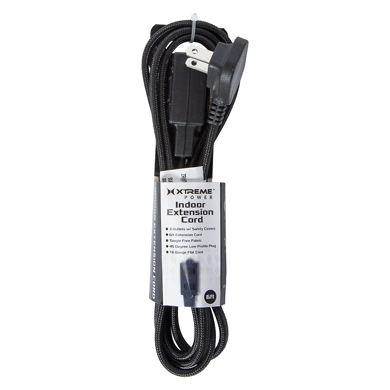 6ft extension cord with 3 outlets