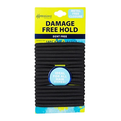 Black Ponytail Holders 18-Pack