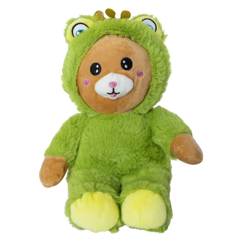 hooded stuffed bear plush 11in