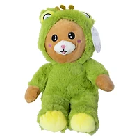 hooded stuffed bear plush 11in