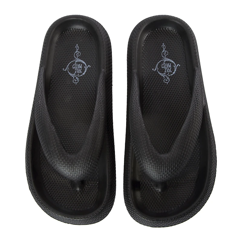 ladies white puff sole flip flops