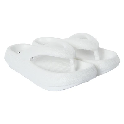 ladies white puff sole flip flops