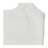 cream ribbed scoop-neck bralette