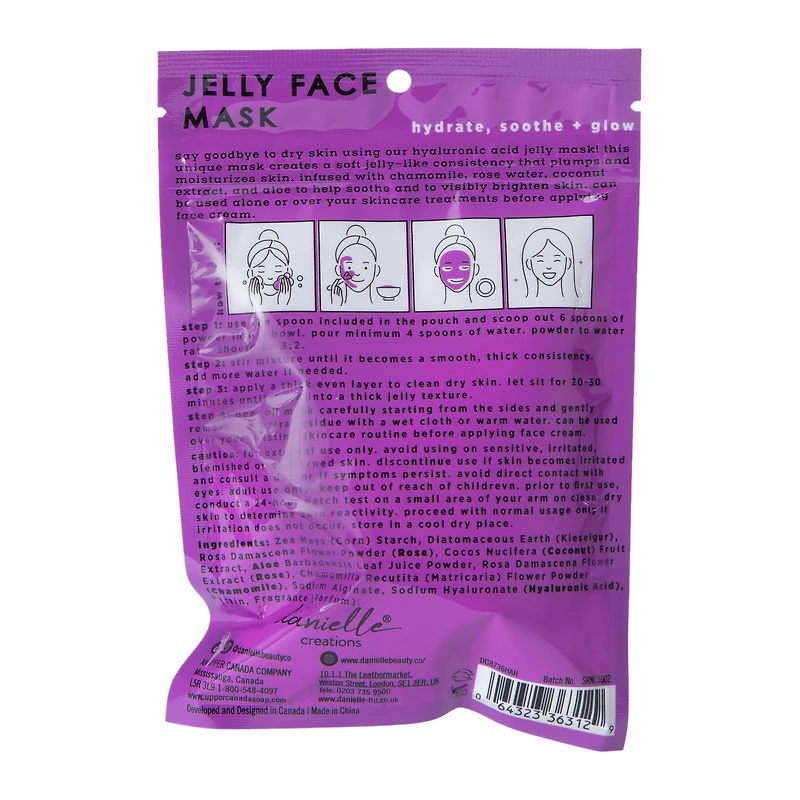 danielle creations® hyaluronic acid jelly face mask