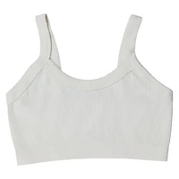 cream ribbed scoop-neck bralette