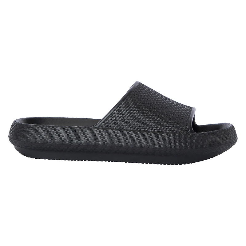 ladies green puff sole slide sandals