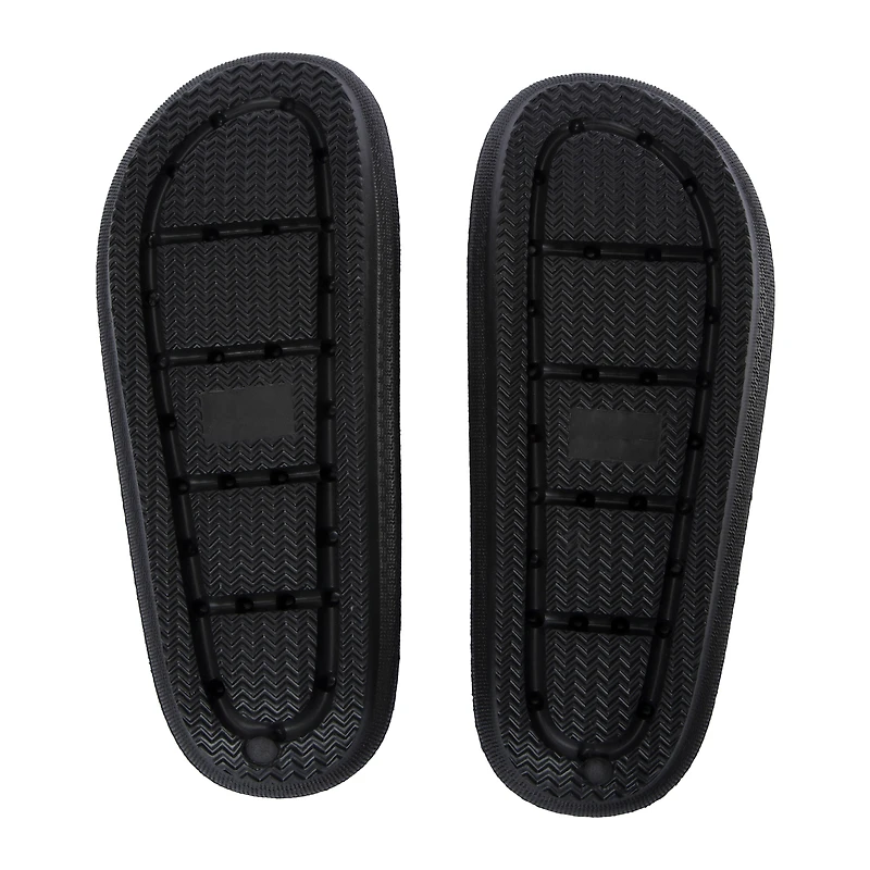 ladies green puff sole slide sandals