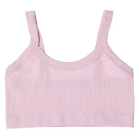 pink ribbed scoop-neck bralette
