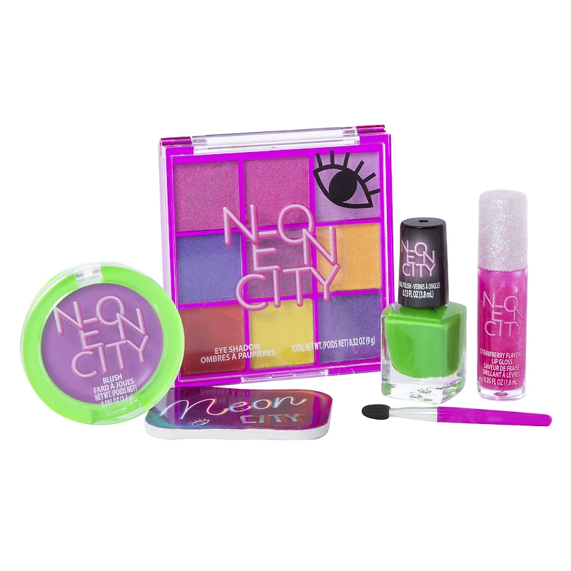 neon city 6-piece cosmetic set