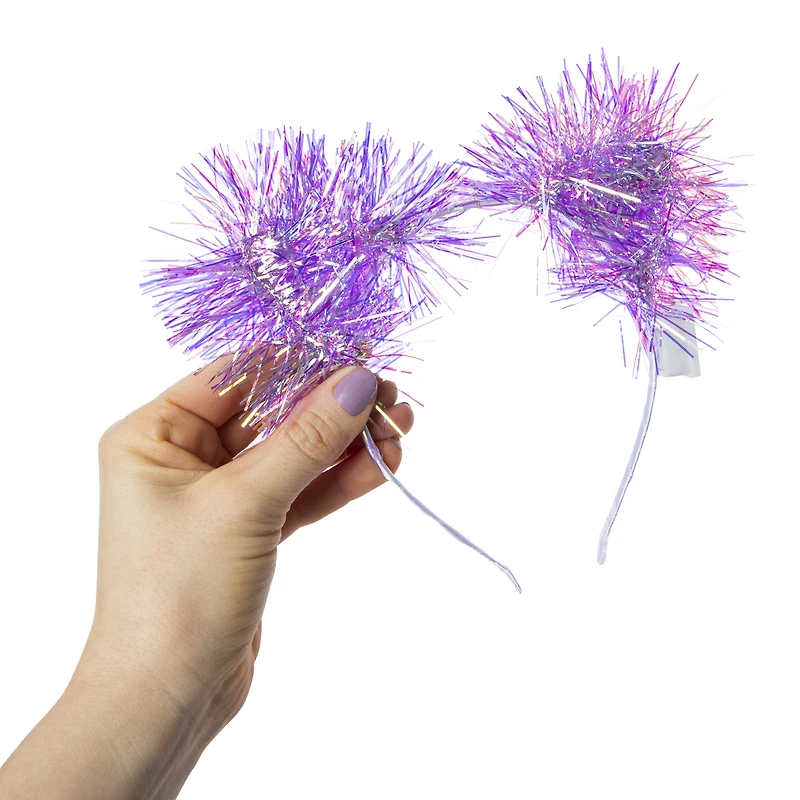 LED tinsel cat ear headband