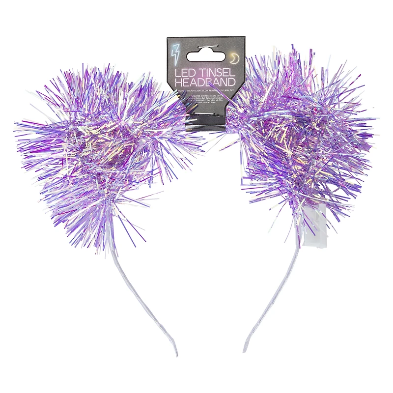LED tinsel cat ear headband