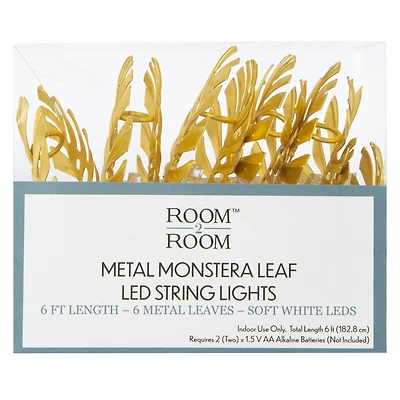 LED monstera string lights 6ft