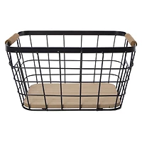 wood & wire basket 10.75in x 8.35in