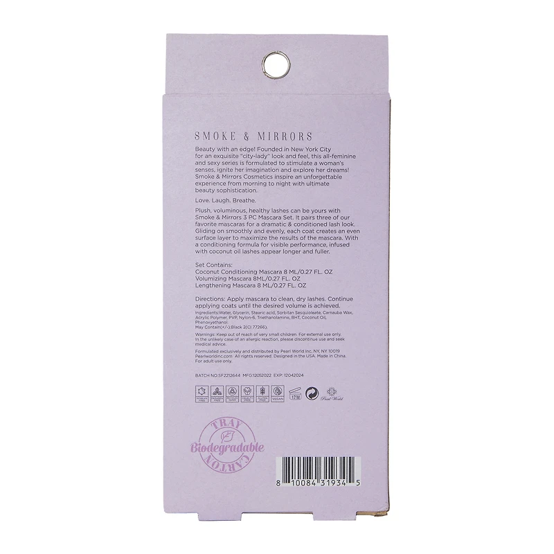 smoke & mirrors clean beauty mascara 3-piece set