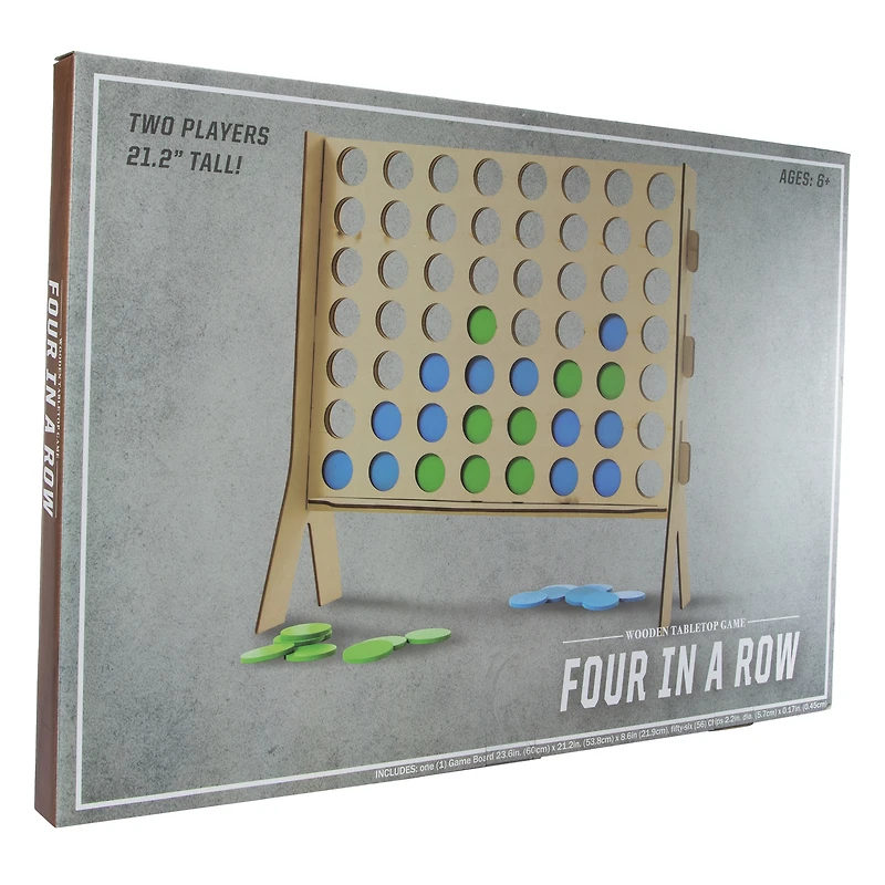giant four in a row wooden game 24in x 21.3in