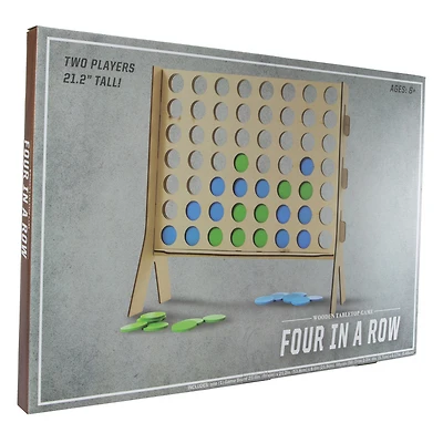 giant four in a row wooden game 24in x 21.3in