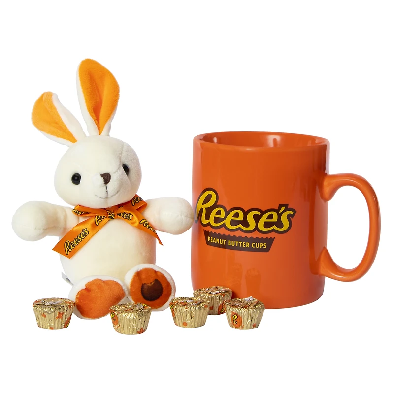 reese's® mug with candy & plush bunny -count