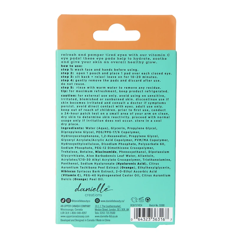 danielle creations® vitamin C eye pads 10-count