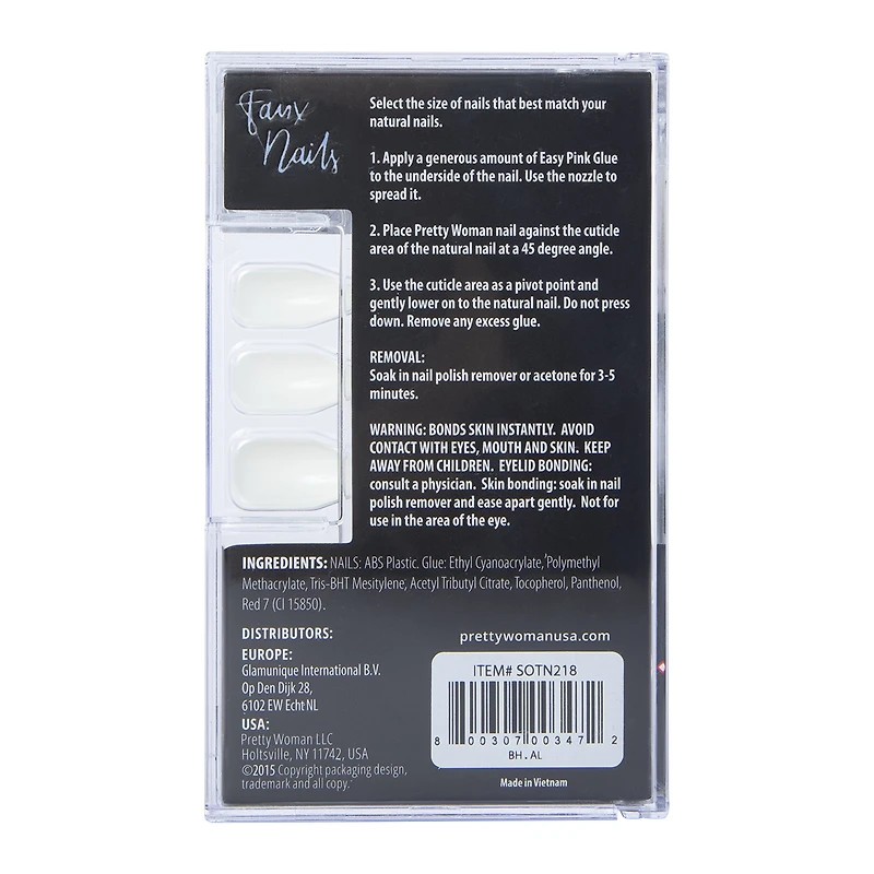 Pretty Woman Faux Nails 24-Piece Set - White