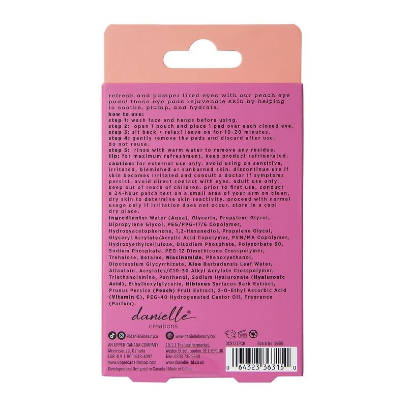 danielle creations® peach eye pads 10-count