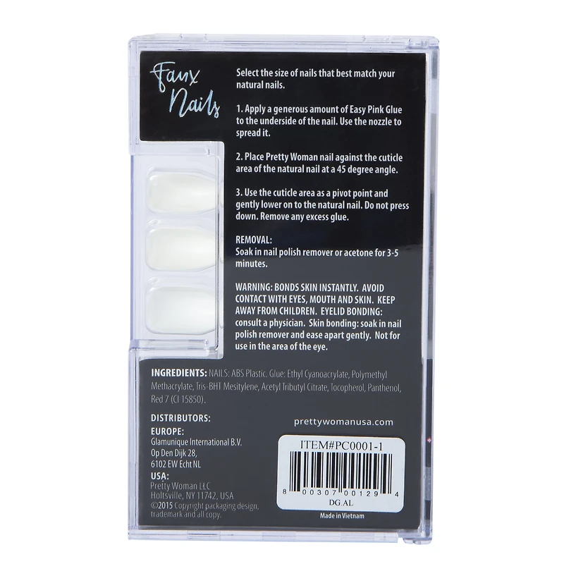 Pretty Woman Faux Nails 24-Piece Set - Pink Chrome