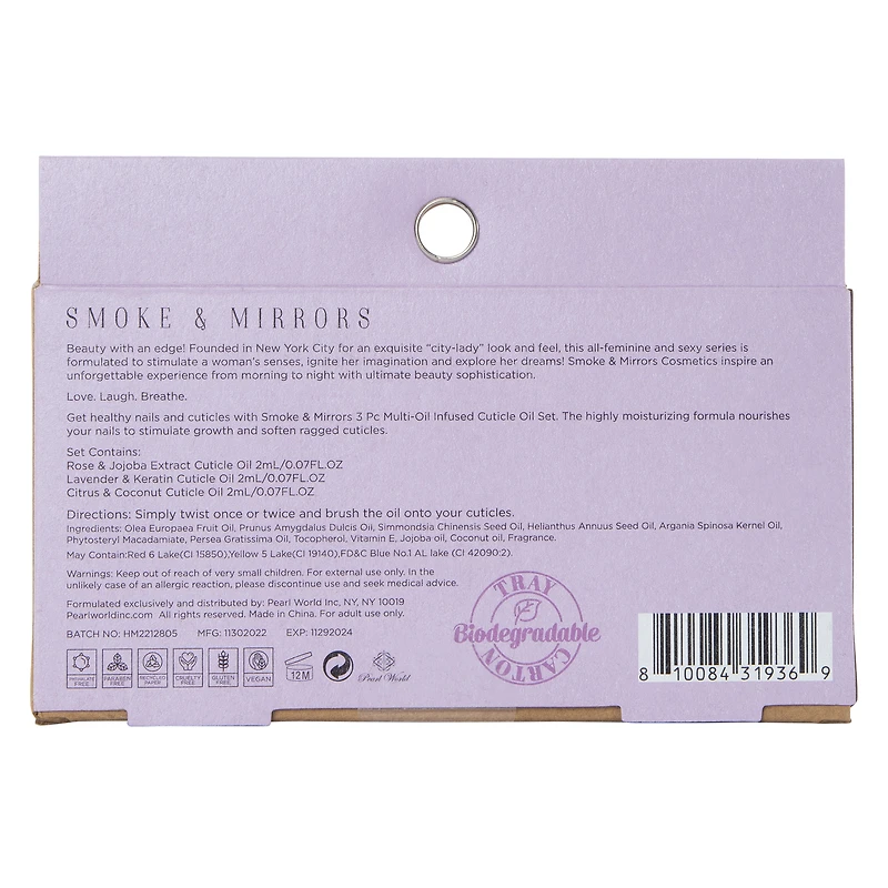 smoke & mirror multi-oil infused cuticle care 3-piece