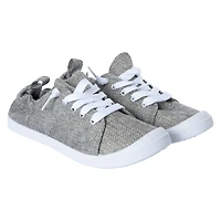 ladies gray scrunch back sneakers