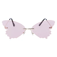 ladies frameless butterfly shaped sunglasses
