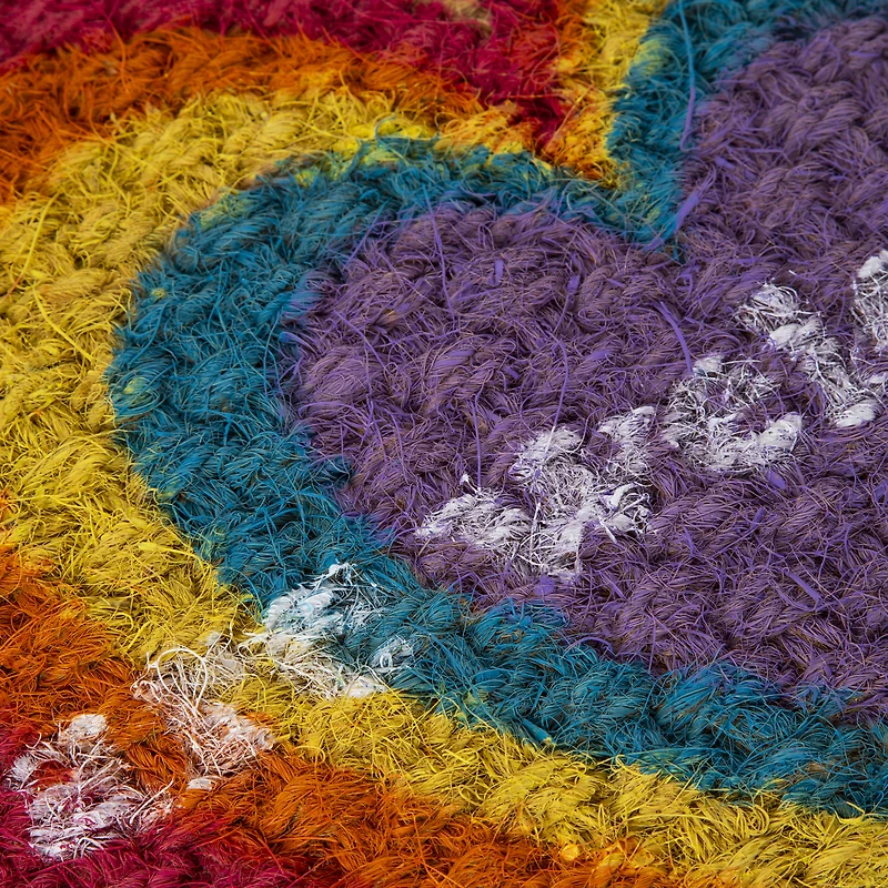 pride rainbow heart doormat 24in x 16in