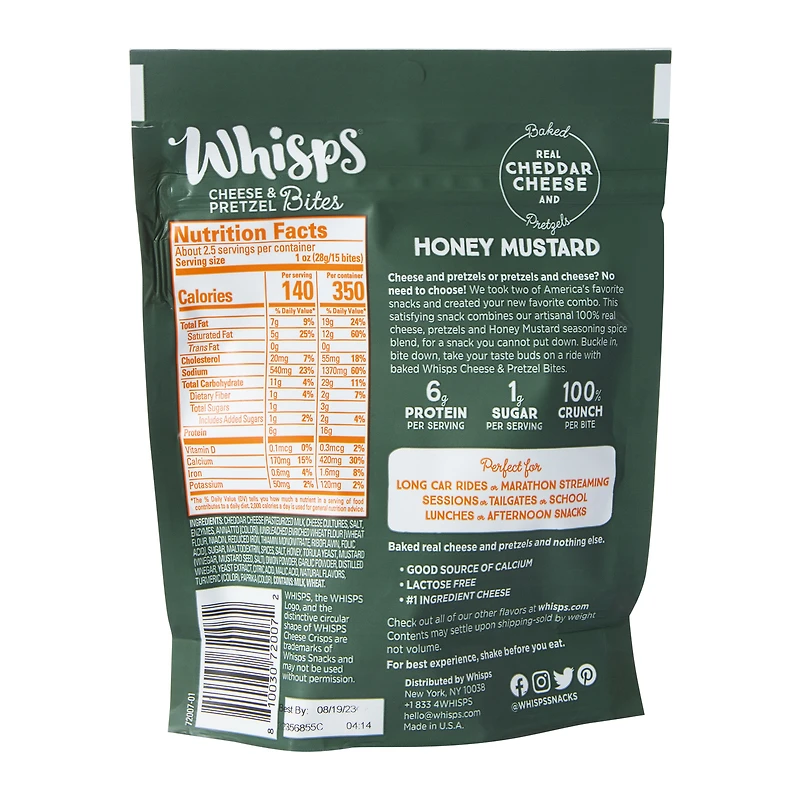 whisps® honey mustard cheese & pretzel bites 2.5oz