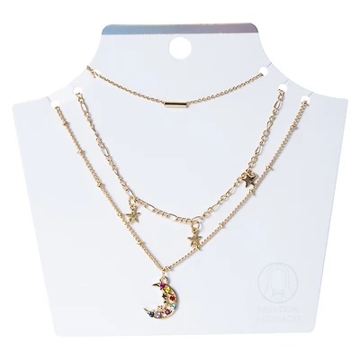 Layered Necklace Set 3-Pack - Stars & Moon