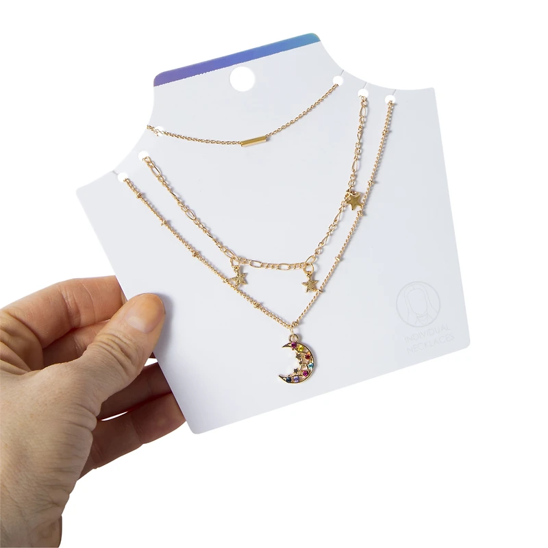 Layered Necklace Set 3-Pack - Stars & Moon