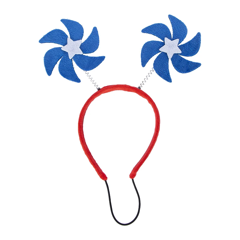 pet blue pinwheel headband