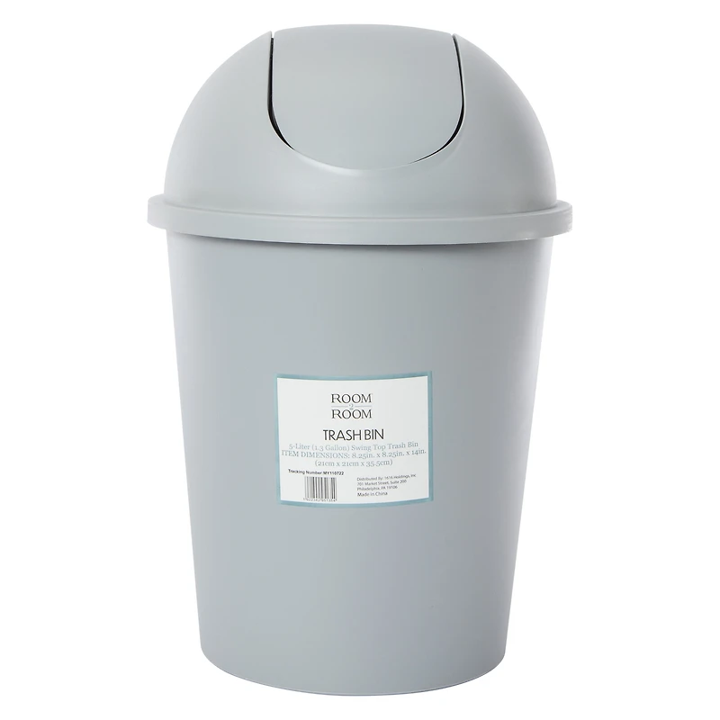 5L swing top trash can 14in x 8.5in
