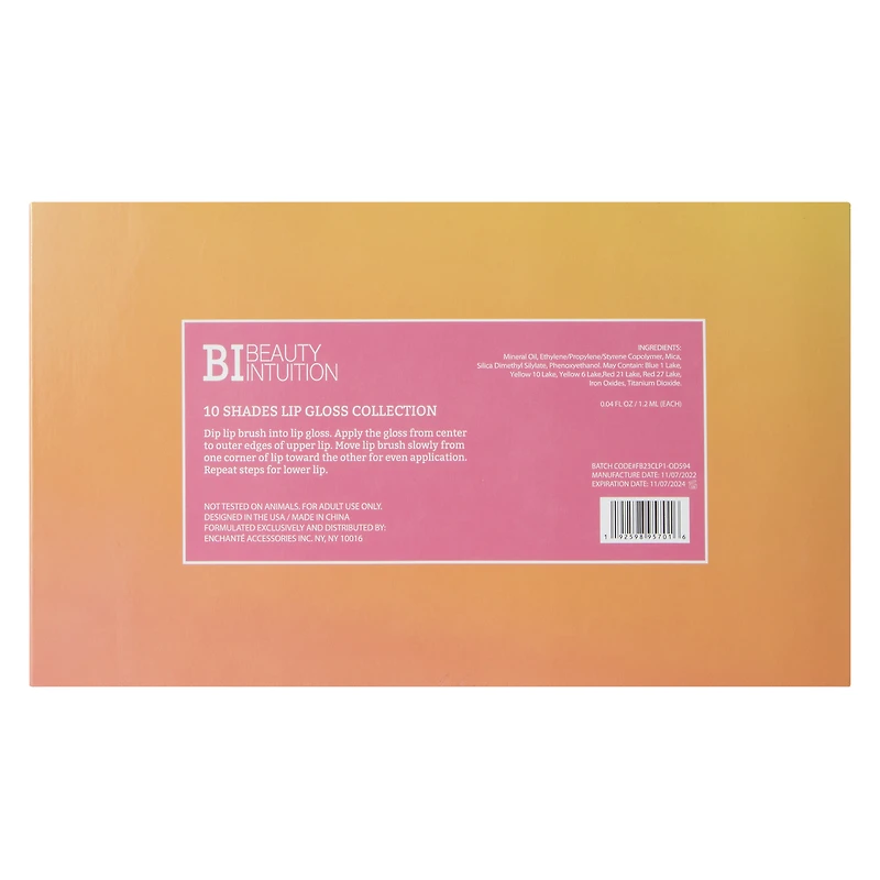 beauty intuition don’t be so dramatic lip gloss 10-count