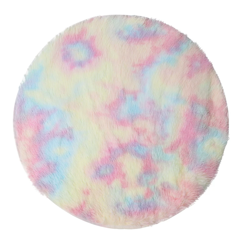 plush faux fur round rug 30in