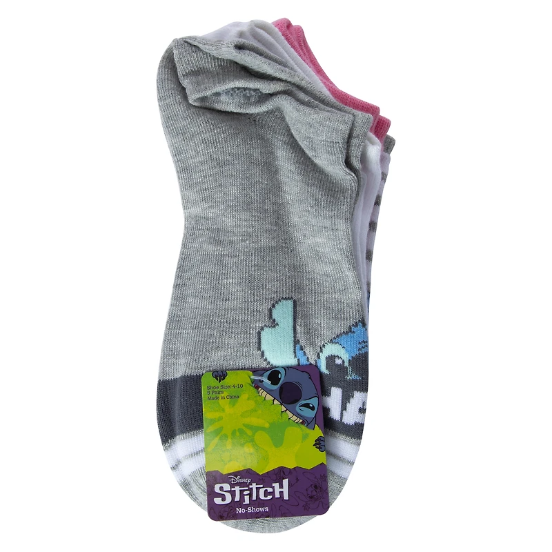 Disney Lilo & Stitch no-show socks 5-pack