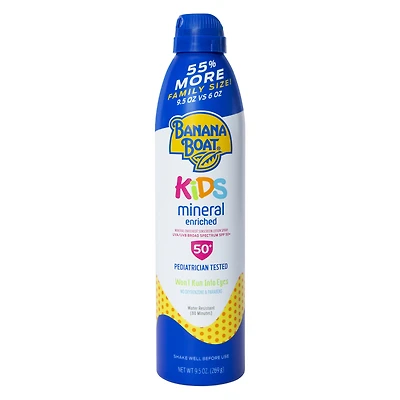 banana boat® kids mineral enriched spray SPF 50+ sunscreen 9.5oz