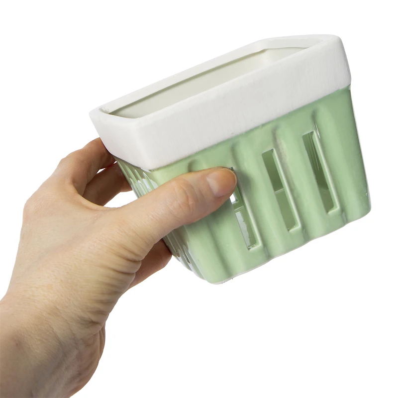 Ceramic Berry Basket 4.55in x