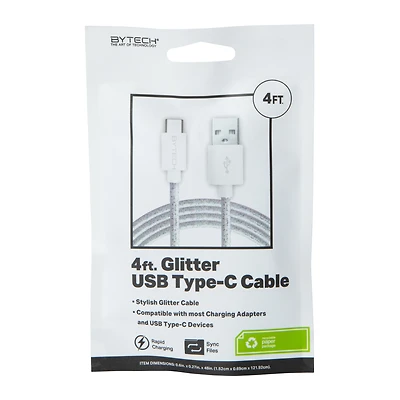 4ft glitter USB Type-C cable