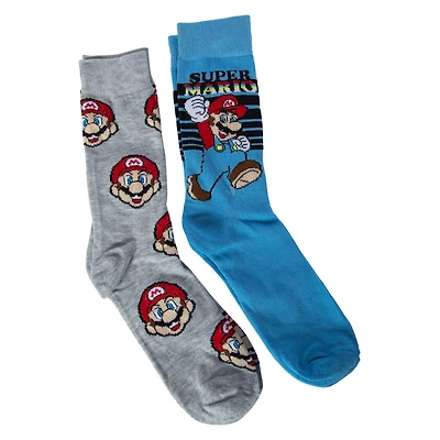 nintendo® super mario™ mens crew socks 2-pack