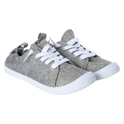 ladies gray scrunch back sneakers