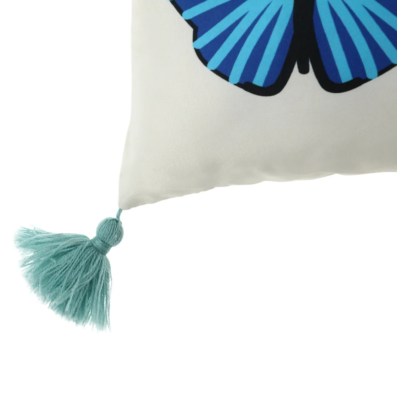 butterfly bolster pillow 10in x 20in